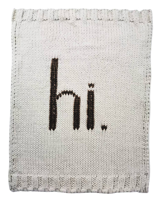 hi. Hand Knit Blanket- Black