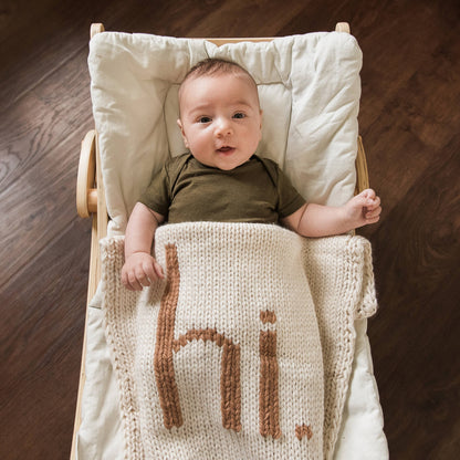 hi. Hand Knit Blanket-Pecan