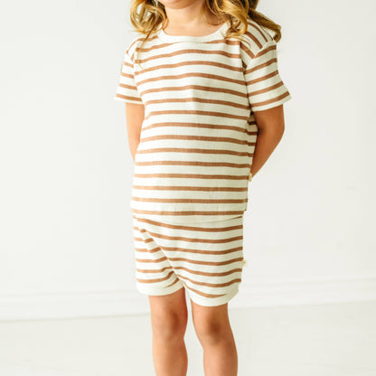 Organic Tee and  Shorties Set - Stripes