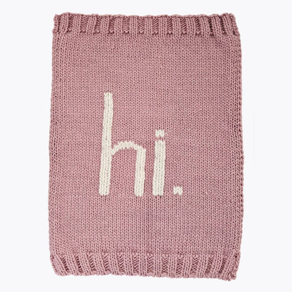 hi. Hand Knit Blanket-Rosy Pink