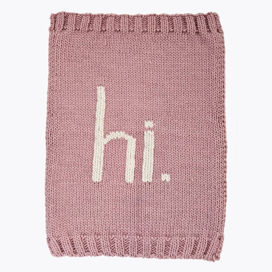 hi. Hand Knit Blanket-Rosy Pink