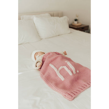 hi. Hand Knit Blanket-Rosy Pink