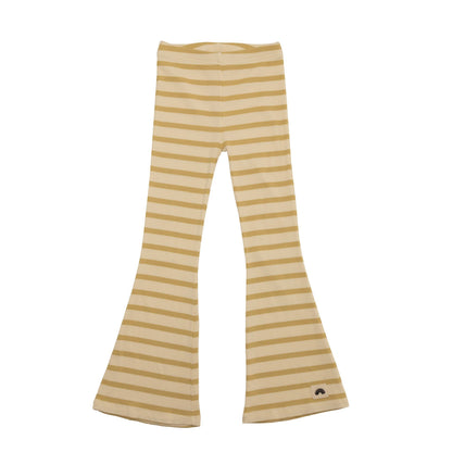 Flared Leggings - Olive Stripes