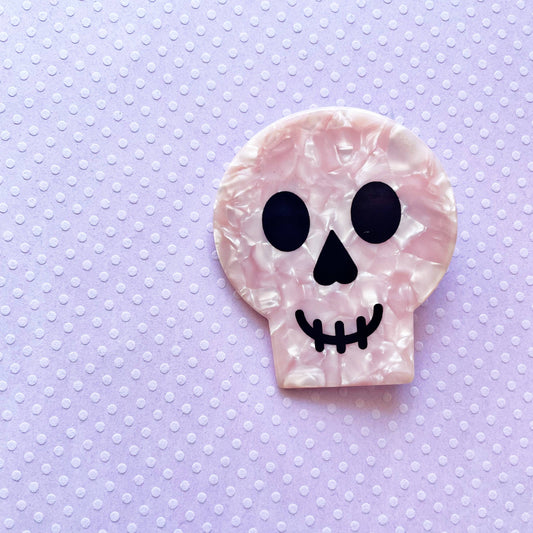 Marble Skull Hair Clip