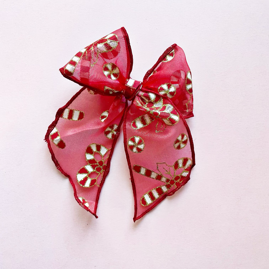 Sheer Candy Canes Elle Bow