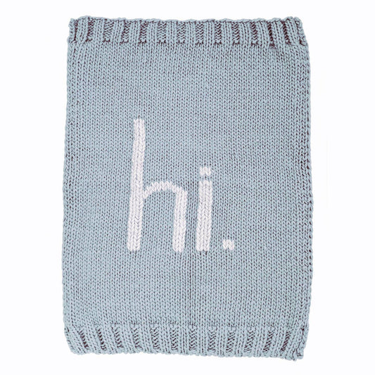 hi. Hand Knit Blanket-Surf Blue