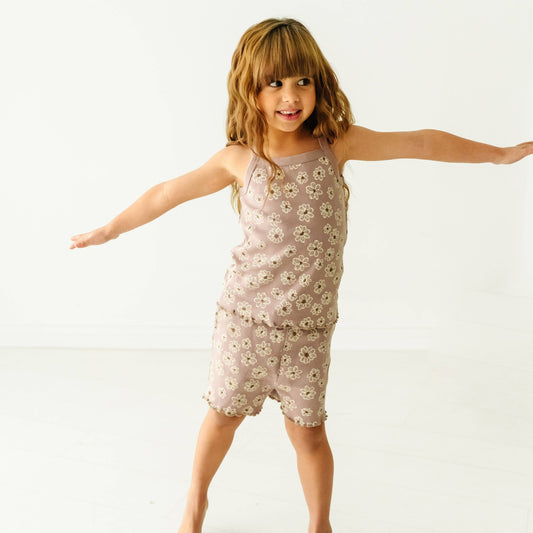 Organic Spaghetti Top & Shorts Set - Daisies