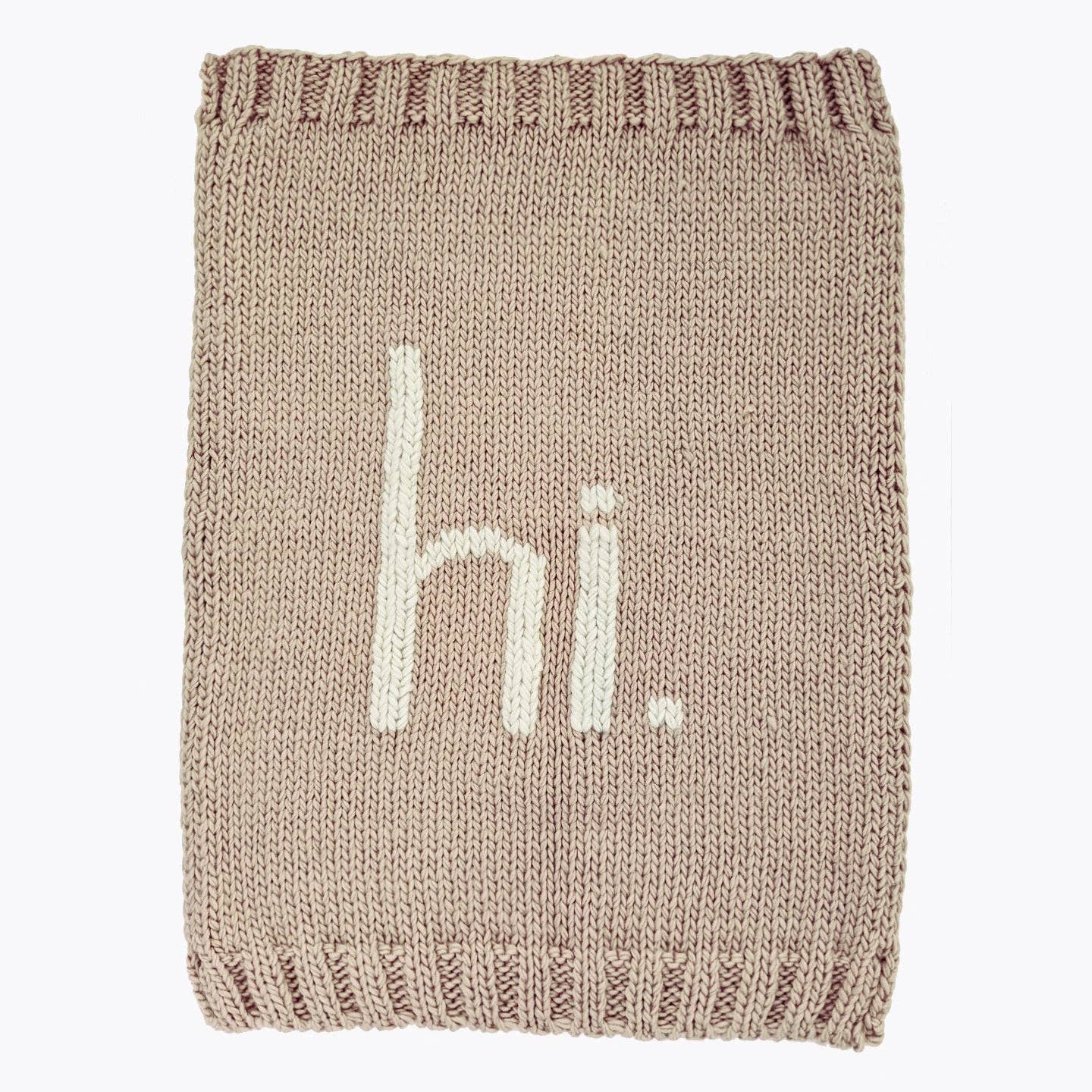 hi. Hand Knit Blanket- Pebble