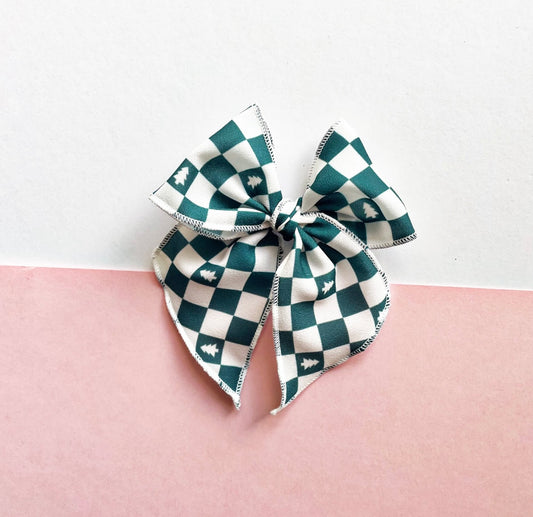 Checkered Tree Elle Hair Bow